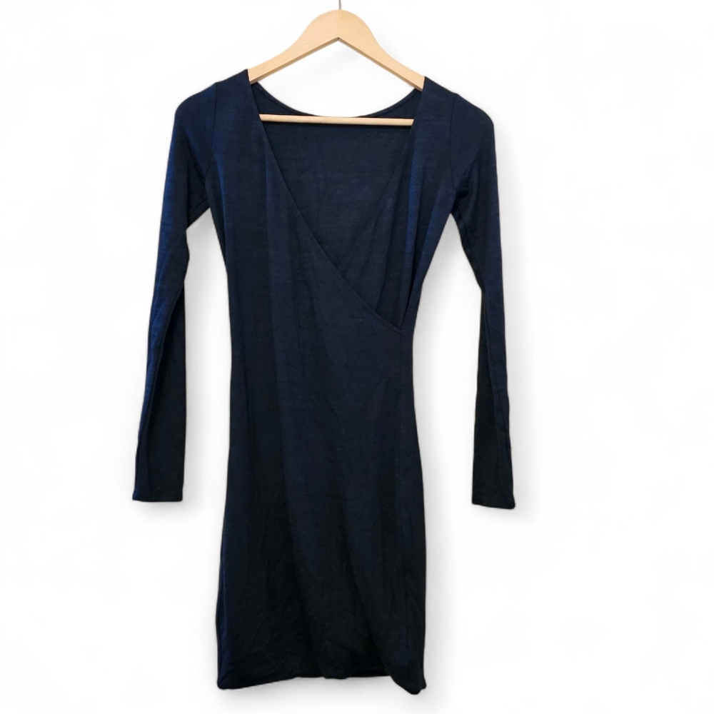 Aritzia's Wilfred Free Deep Turquoise Faux Wrap Dress Rayon Blend Unworn XS NWoT